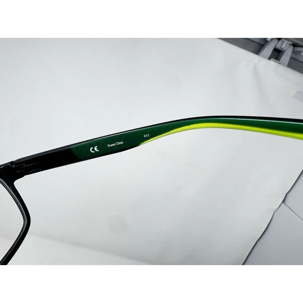 Nike 7092 001 Black Green Eyeglass Frames 55-14-140 Sport Eyewear